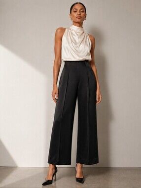 Lafayette 148 New York Black Wide Leg Trousers